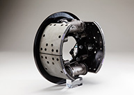 Drum brake for a large wheel