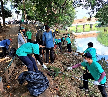 Riverside cleanup activity