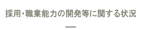 採用・職業能力の開発等に関する状況