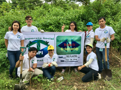 At the planting activity