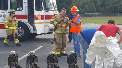 At the training