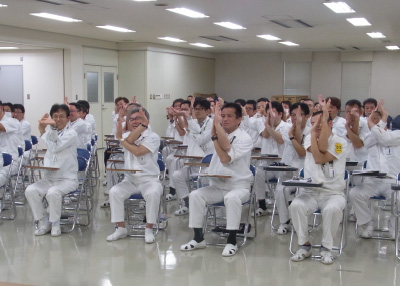 Participants practicing Yoga at Safety and Health Convention