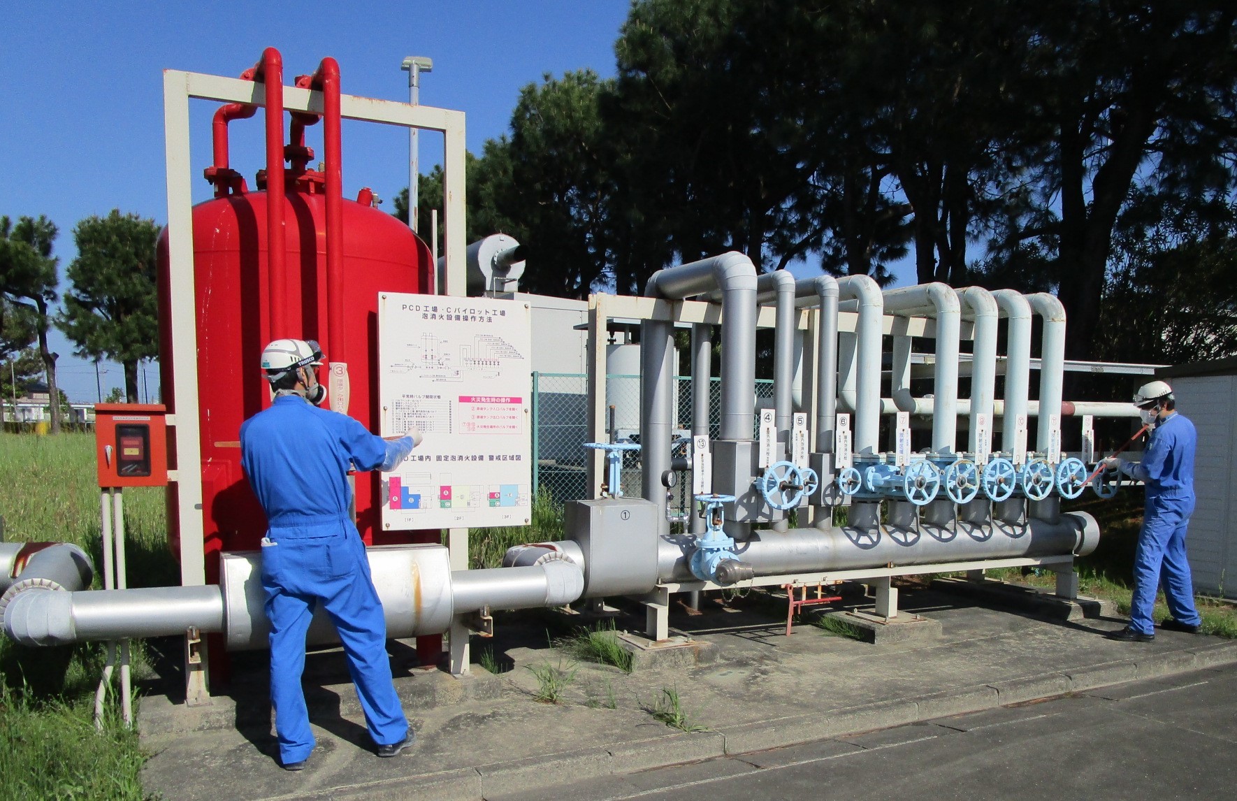 Foam extinguishing system operating training