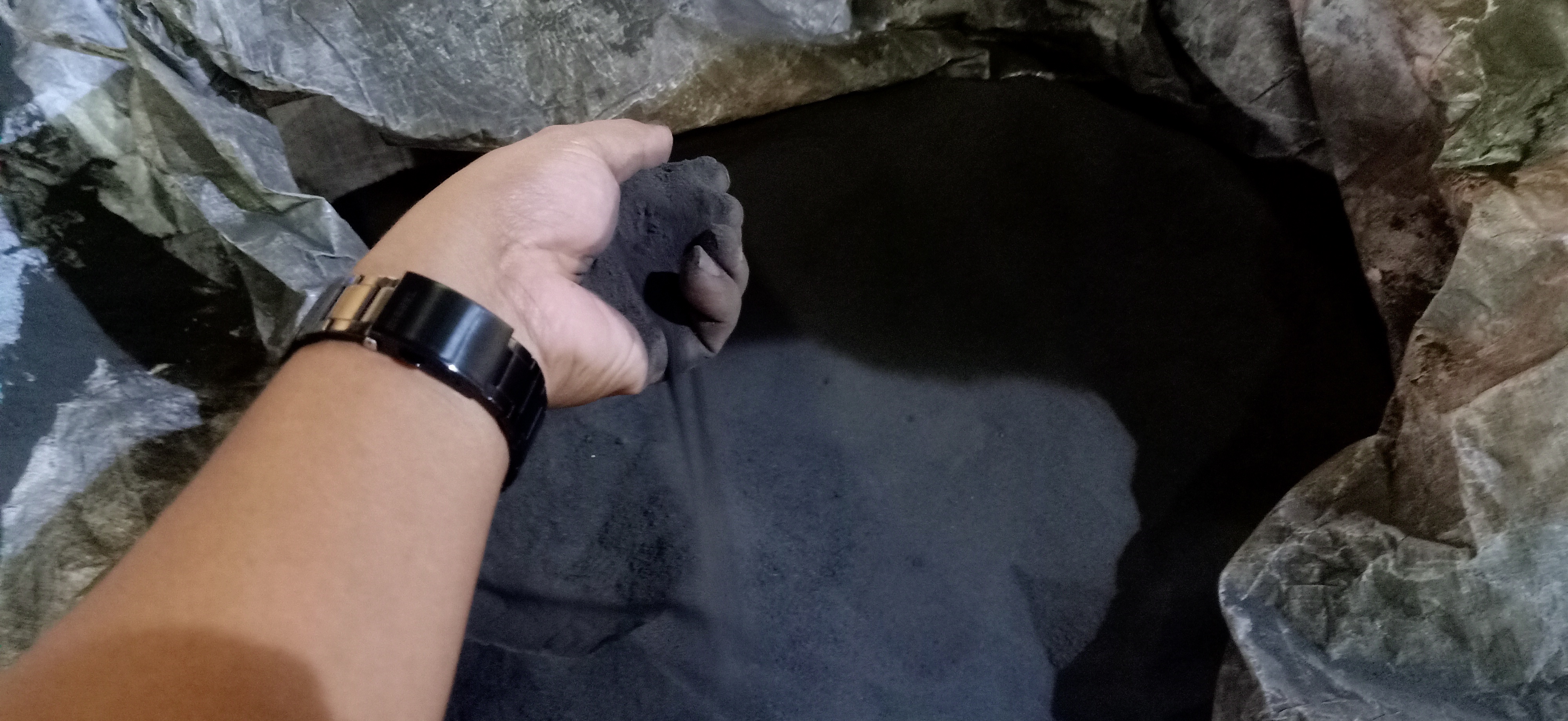 Sludge after drying