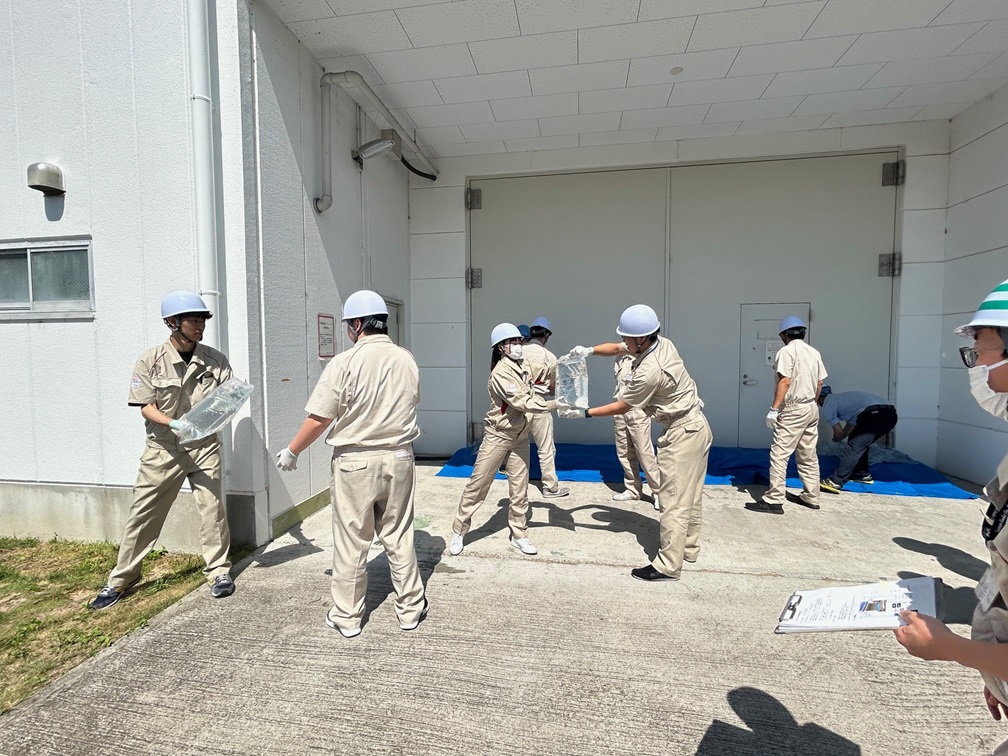 Training in carrying water bags