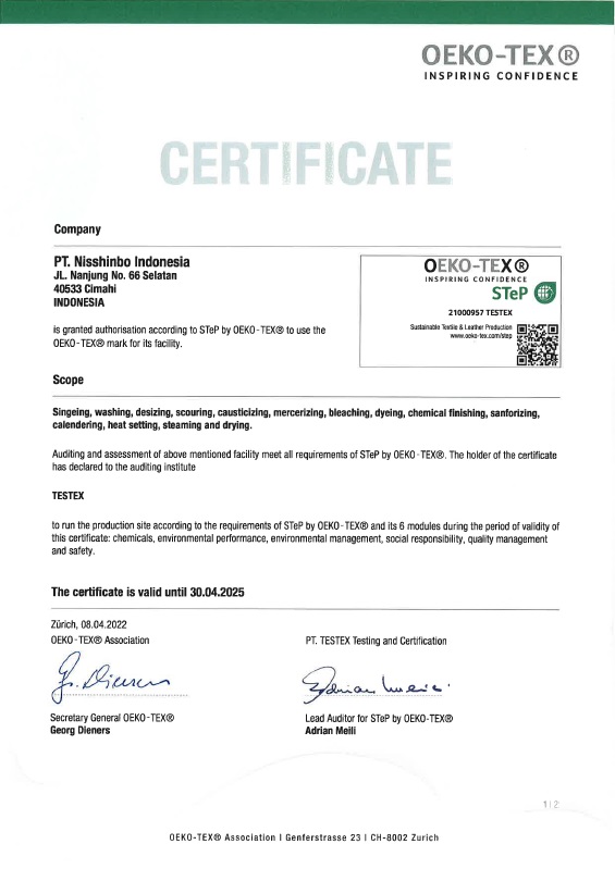 OEKO-TEX® STeP Certification
