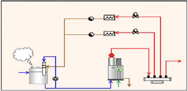 Flow diagram before boiler steam drain recovery