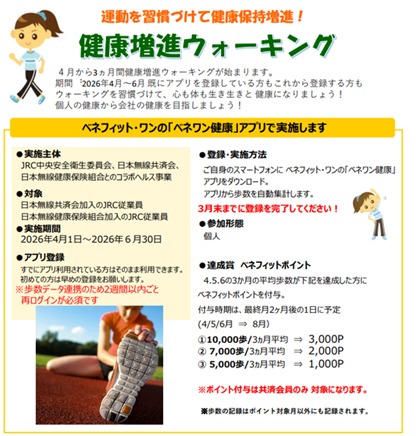 健康増進ウォーキングの開催ポスター